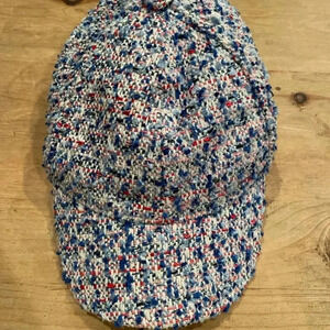 NWT Janie and Jack Tweed Blue Red Sparkly Baseball Cap Size 2-3T Preppy Cute